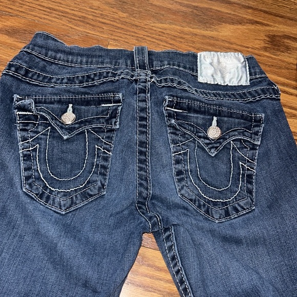 True Religion Jodie Glitz & Glam Jean Rhinestone Buttons Flap Low Rise Skinny 27 - Picture 5 of 6